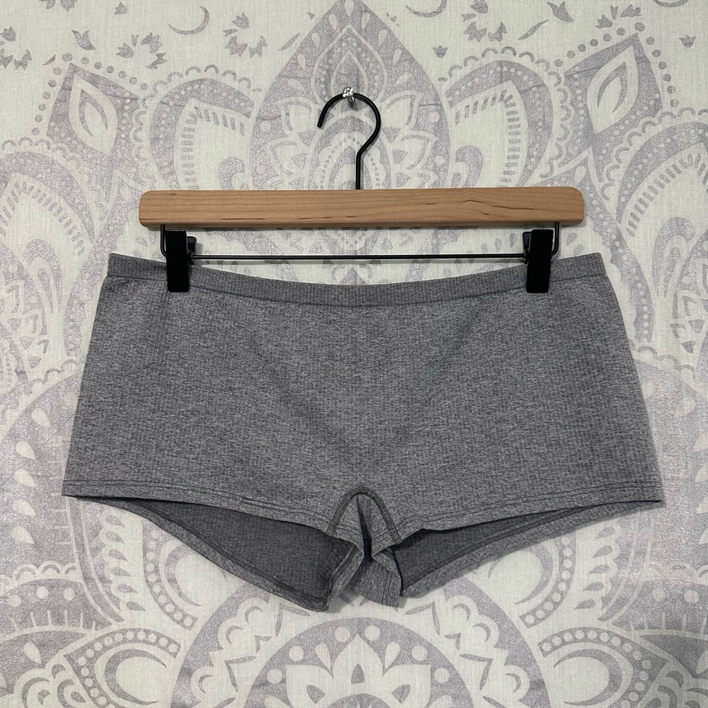 New $6 No Boundaries Walmart Stretch Boyshort Shorts Panty Grey Ribbed XXXL